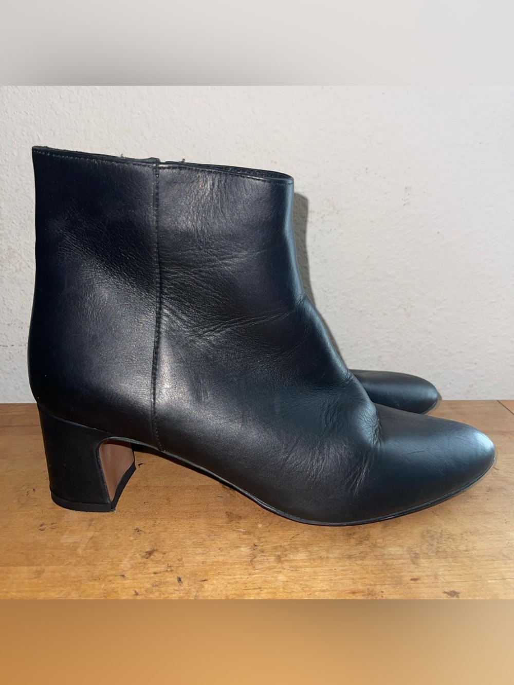 Fabianelli Ankle Boots Womens Size 9 Black Leather Zip Booties Made in Italy